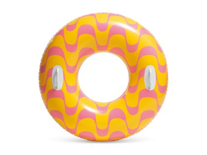 Oranžový plavecký kruh so zubkovaným vzorom 91 cm Intex