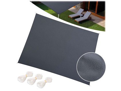 Obdĺžniková slnečná plachta 3x4m Plonos PL-885 sivá