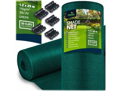 Tieniaca sieť 1,2x25m 110g/m2 + 50 svoriek zelená