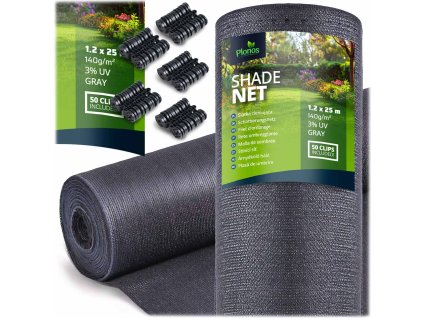 Tieniaca sieť 1,2x25m 140g/m2 + 50 svoriek sivá