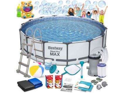 Záhradný rámový bazén 457 x 107 cm 18v1 Bestway 56488 + stroj na bubliny ZADARMO