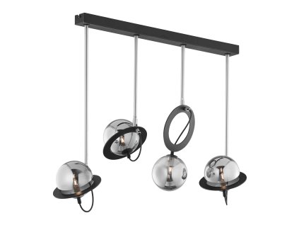 Stropné svietidlo 4x G9 LED, čierne/nikel