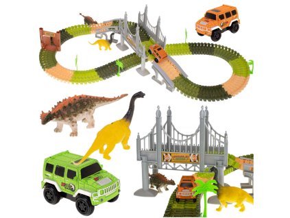 Tor wyscigowy samochodowy DINOZAUR zestaw samochod 228 elementow 148666
