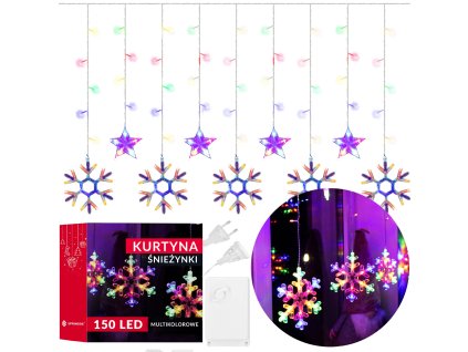 CL4137 ZÁCLONA VLOČKY 150 LED