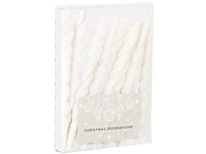 Vianočné ozdoby na stromček biele 12 cm 10 ks S-CA0862