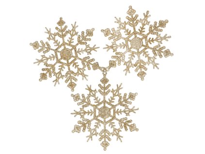CA0754 VIANOČNÉ OZDOBY "VLOČKY" 12 CM 3 KS