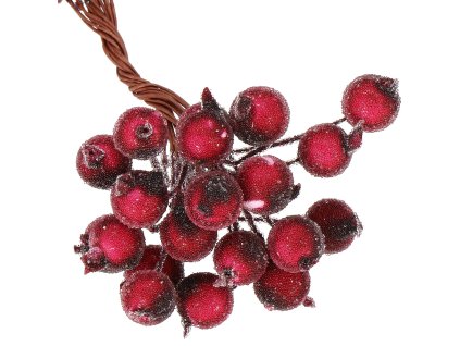 CA0744 UMELÁ MRAZENÁ JARABINA TMAVOČERVENÁ O 12 MM 10-11 CM 20 KS.