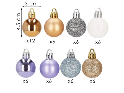 109142 ca1128 bombki choinkowe 3 cm 54 szt M0