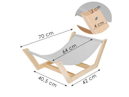 Vyvýšené lehátko pre psa 70 × 40,5 cm S-DB0001