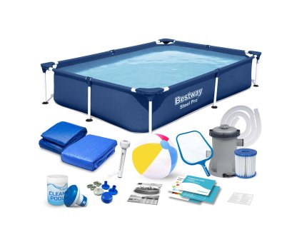 Obdĺžnikový bazén s rámom 221x150x43 cm 16v1 Bestway 56401N