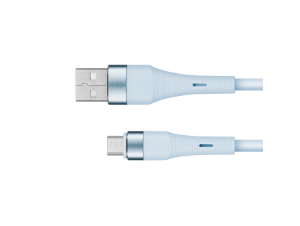 Micro USB kábel 1 m silikónový modrý Krüger&Matz Basic L-KM1270-1BL