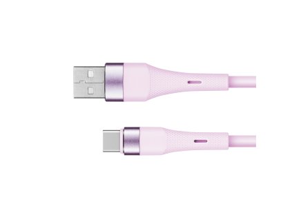 USB kábel - USB typu C 1 m silikónový ružový Kruger&Matz Basic