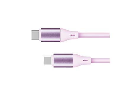 USB-C kábel USB-C 100 W PD 1 m silikónový ružový Krüger&Matz Basic L-KM1269-1P