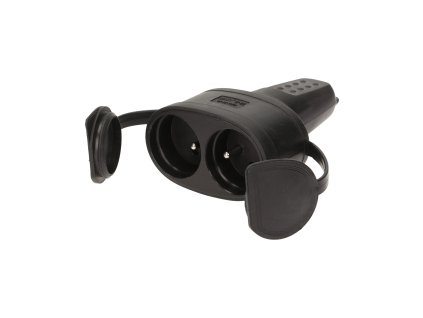 Dvojitá gumová zásuvka s držiakom IP44