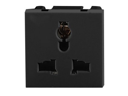 Modulárna zásuvka 45x45mm 3-pin 10A 250V čierna