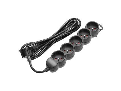 Predlžovací kábel čierny 5m O-ES-6/B/5