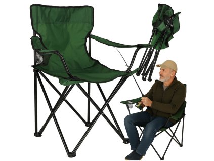 Plážové skladacie rybárske kreslo LUARO zelené