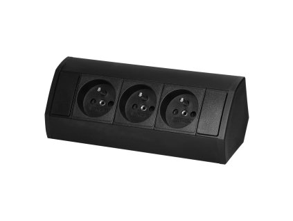 Trojzásuvka do nábytku čierna 3x230V