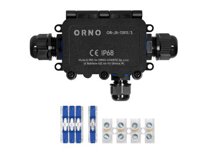 Vodotesná spojovacia krabica IP68 s 3 priechodkami