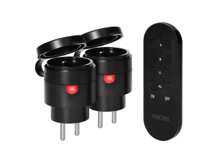 Mini bezdrôtové zásuvky s diaľkovým, IP44, 2300W