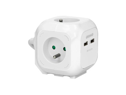 Predlžovačka 4 zásuvky + 2 USB, 1.4m biela