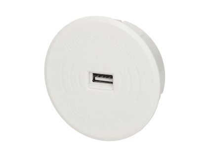 Rýchla bezdrôtová nabíjačka s USB, biela