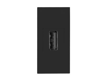 Čierna obojstranná USB zásuvka 22,5x45 mm
