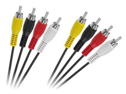 Prepojovací kábel RCA 4x - RCA 4x, 1,8m
