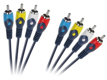 Prepojovací kábel RCA 4x - RCA 4x, 1,8m HQ