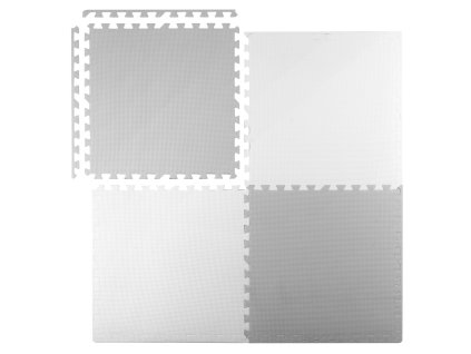 Veľká penová podložka, puzzle Ricokids 60x60cm 4 ks biele a sivé