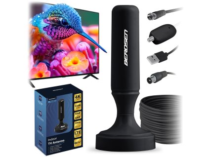 Vnútorná anténa 360 stupňov TV ultra HD 4K Berdsen BD-956 čierna