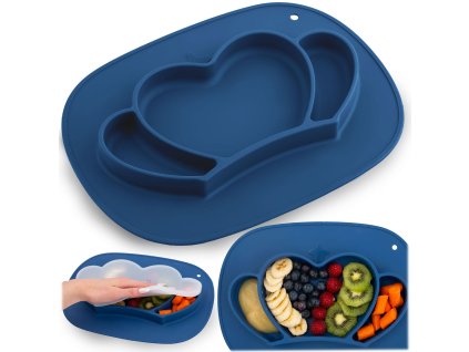 Silikónový tanierik pre deti na kŕmenie koruna Ricokids