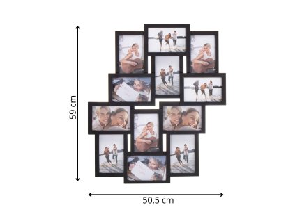 PF0005 RÁM NA 12 FOTOGRAFIÍ (ČIERNA)