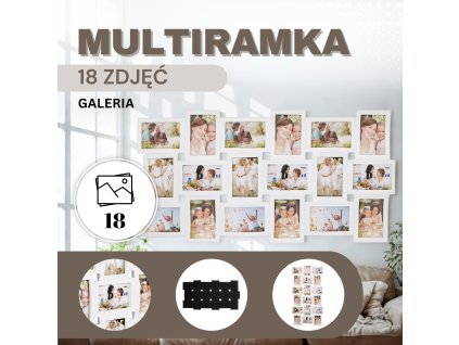 PF0021 RÁM NA 18 FOTIEK (BIELY)