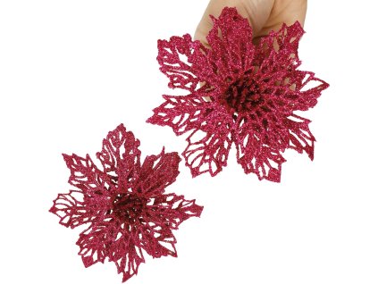 CA1261 VIANOČNÁ DEKORÁCIA POINSETTIA 13,5 CM