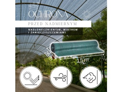 SN0020 TIENIACA SIEŤ ZELENÁ 65 GSM 1,5 X 25 M 100 PÁSIEK