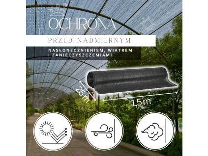 SN0022 TIENIACA SIEŤKA ČIERNA 140 GSM 1,5 X 25 M 100 PÁSIKOV