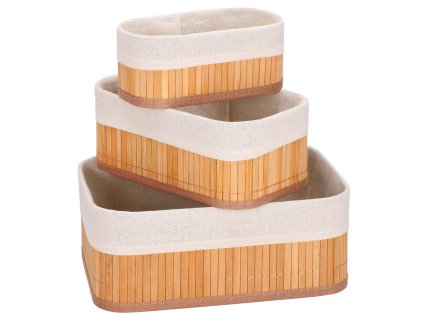 HA0152 BAMBUSOVÝ KOŠ NA SKLADOVANIE 3KS.