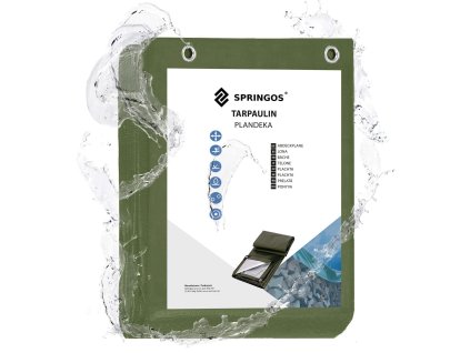 44140 ga2130 plandeka 4 x 6 m ciemnozielona srebrna M0