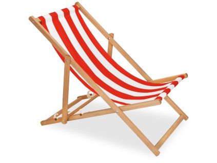 DC0006WRS DREVENÉ SKLADACIE LEHÁTKO IMPREGNOVANÉ BIELO ČERVENÉ PRUHY