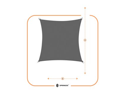 SN0056 SLNEČNÁ PLACHTA 3 X 3 M TMAVOSIVÁ