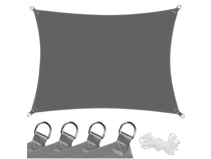 SN0059 SLNEČNÁ PLACHTA 4 X 2 M TMAVO SIVÁ