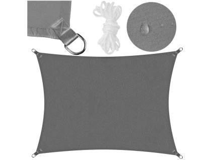 SN0061 SLNEČNÁ PLACHTA 3 X 2 M TMAVO SIVÁ