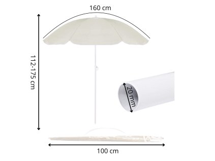 BU0024 PLÁŽOVÝ SLNEČNÍK 160 CM