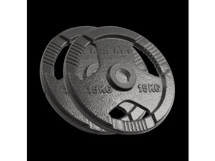 Oceľová olympijská záťažová sada 2x15kg, otvor 51mm, disk s úchytmi, REBEL ACTIVE