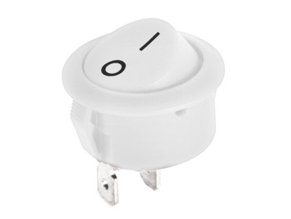 Konektor kolískový spínač okrúhly R5 0-1 biely 6A/250V LX3049B