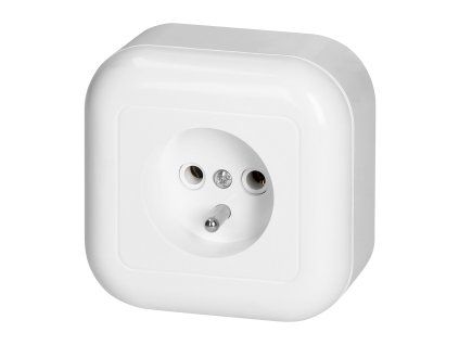 Povrchová zásuvka 2P+E O-NT-16F BIALY