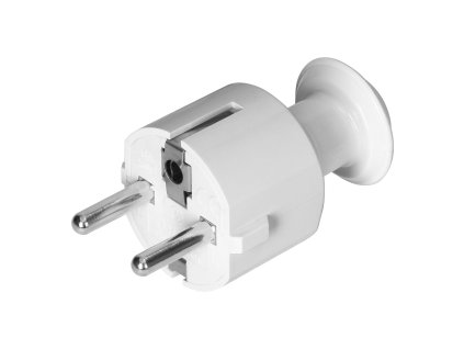 Jednoduchá zástrčka Uni-Schuko 16A, 230V, biela