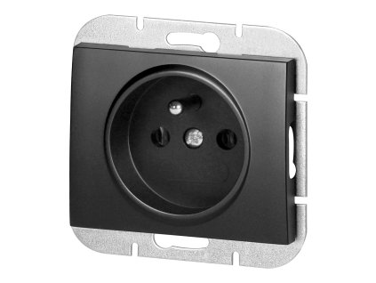 Zásuvka zapustená jednonásobná 2P+E Onyx, 16A, 250V, PT-16O, čierna