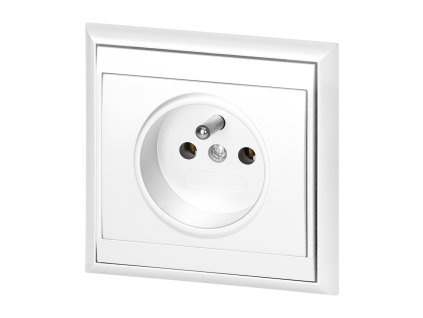 Zásuvka do steny jednoduchá 2P+E Luna, 16A, 250V, PT-16L, biela